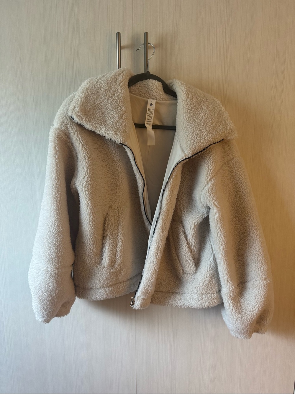 Lululemon Fleece Zip-Up Jacket in Cream
